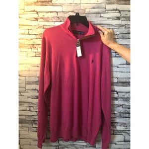 fuchsia golf polo Ralph Lauren quarter zip